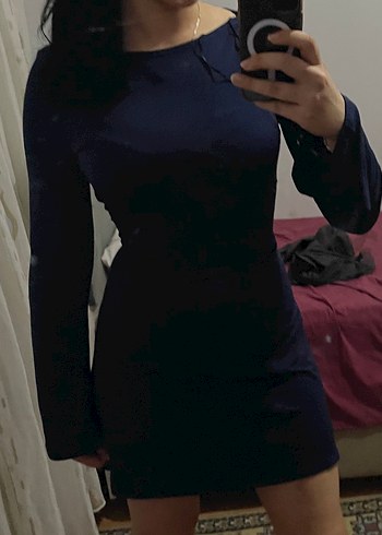 m Beden h&m lacivert elbise