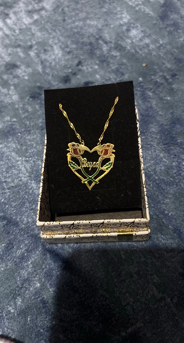 Altın Renkli Çiçek Desenli Midi Kolye 925 Ayar Gümüş - Görsel 3