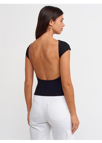 36 Beden Siyah Kadın Crop Top Dilvin
