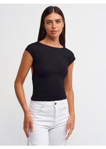 Dilvin Siyah Kadın Crop Top Dilvin