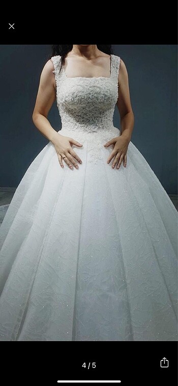 Özel dikim kare yaka gelinlik - Görsel 3