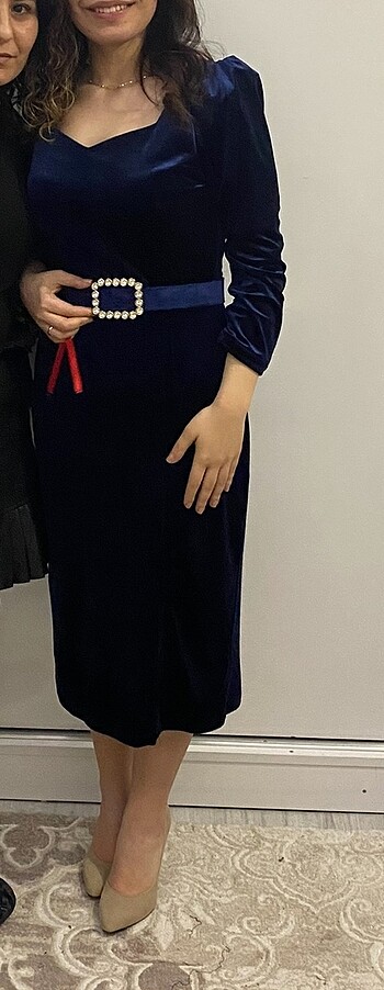 Kadife elbise - Görsel 2