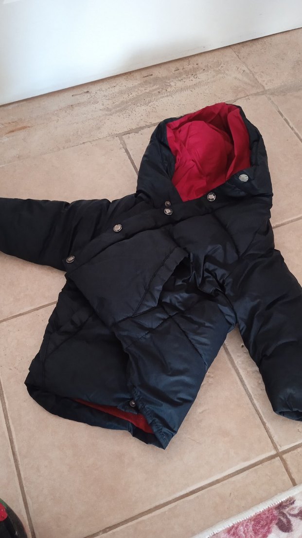 Koyu Renkli Kapüşonlu Erkek Çocuk Mont 1 2 yaş - Görsel 4