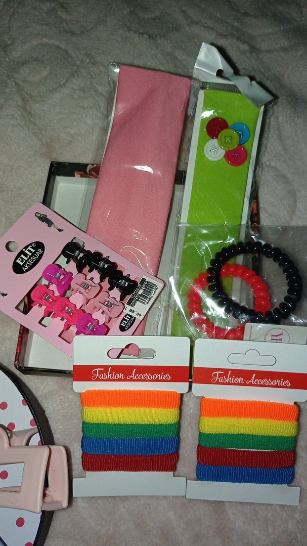 Pastel Renkli Elastik Saç Aksesuarları Seti - Görsel 3