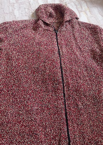 Bordo Boğazlı Örgü Kadın Kazak - Görsel 5