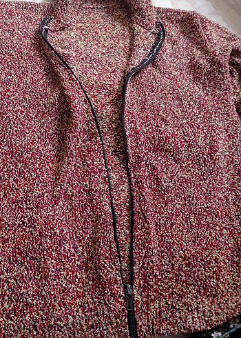 Bordo Boğazlı Örgü Kadın Kazak - Görsel 6