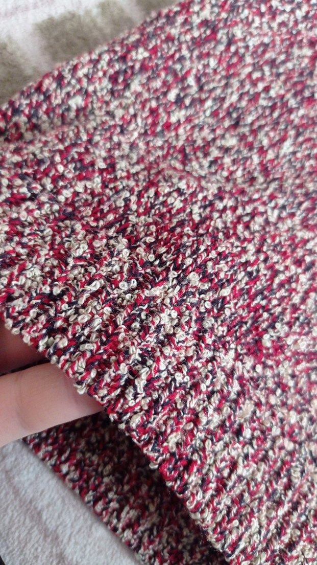 Bordo Boğazlı Örgü Kadın Kazak - Görsel 2