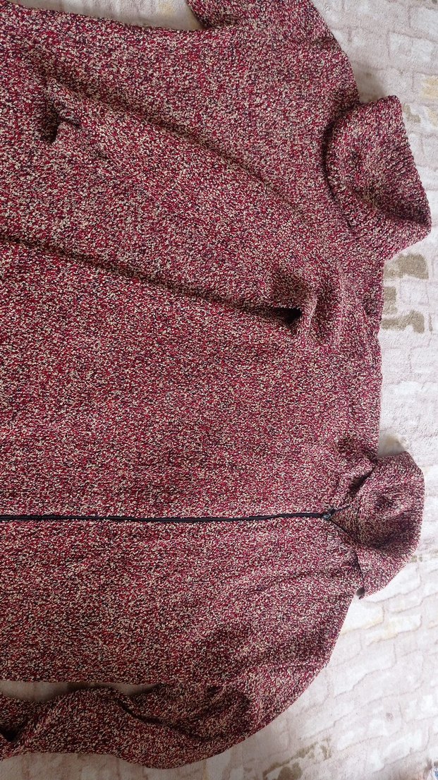 Bordo Boğazlı Örgü Kadın Kazak - Görsel 4