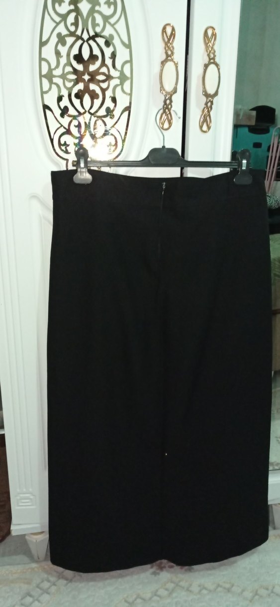 Kadın Siyah Uzun kalem etek - Görsel 4