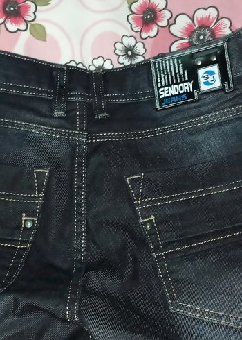Düğmeli Lacivert kot erkek Denim Pantolon - Görsel 5