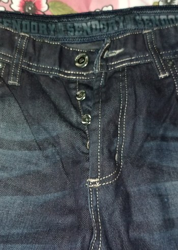 Düğmeli Lacivert kot erkek Denim Pantolon - Görsel 4
