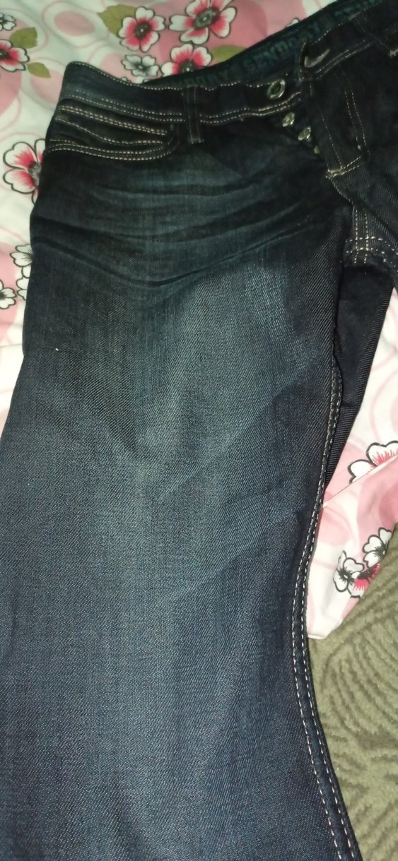 Düğmeli Lacivert kot erkek Denim Pantolon - Görsel 2