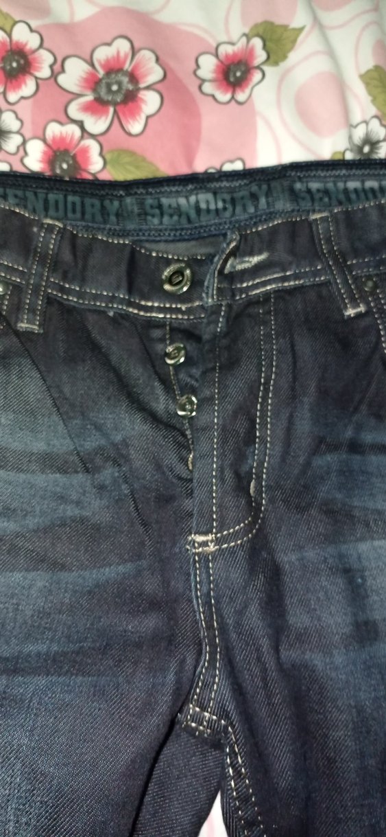 Düğmeli Lacivert kot erkek Denim Pantolon - Görsel 4