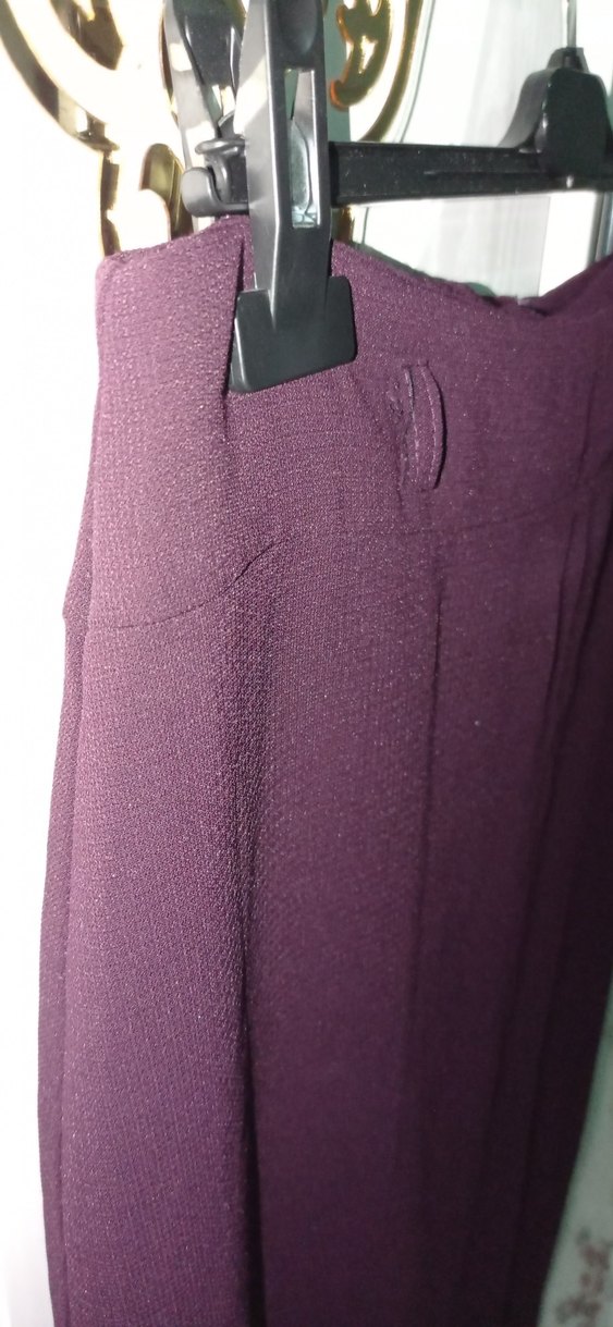 mor Uzun Drapeli Kadın Etek - Görsel 4