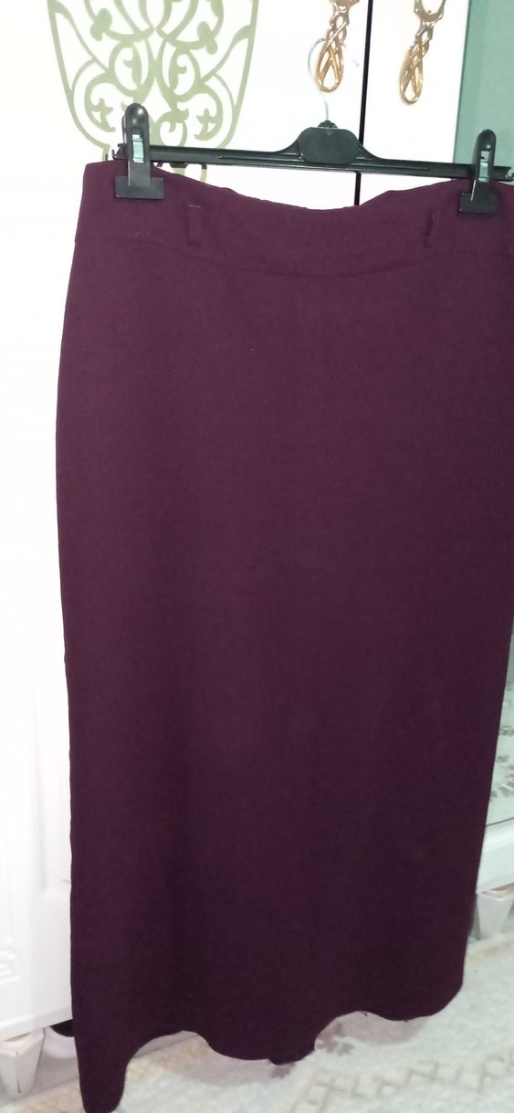 mor Uzun Drapeli Kadın Etek - Görsel 2