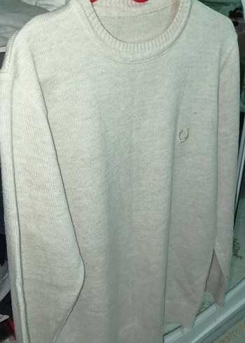 Bej Triko erkek Bisiklet Yaka Salaş Kazak - Görsel 2