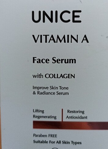 Unıce Vitamin A serum ( with collagen)