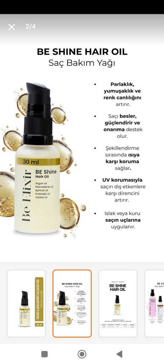 Saç Bakım Yağı 30 ml ve   200 ml ikisi birlikte satılmaktadır - Görsel 3