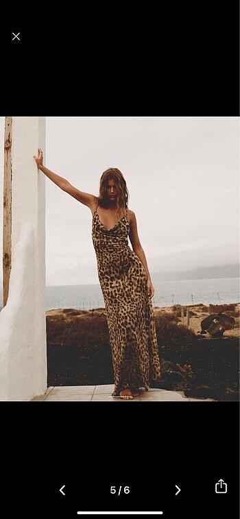Zara zara leopar desenli tül elbise