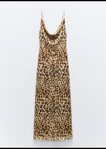 zara leopar desenli tül elbise