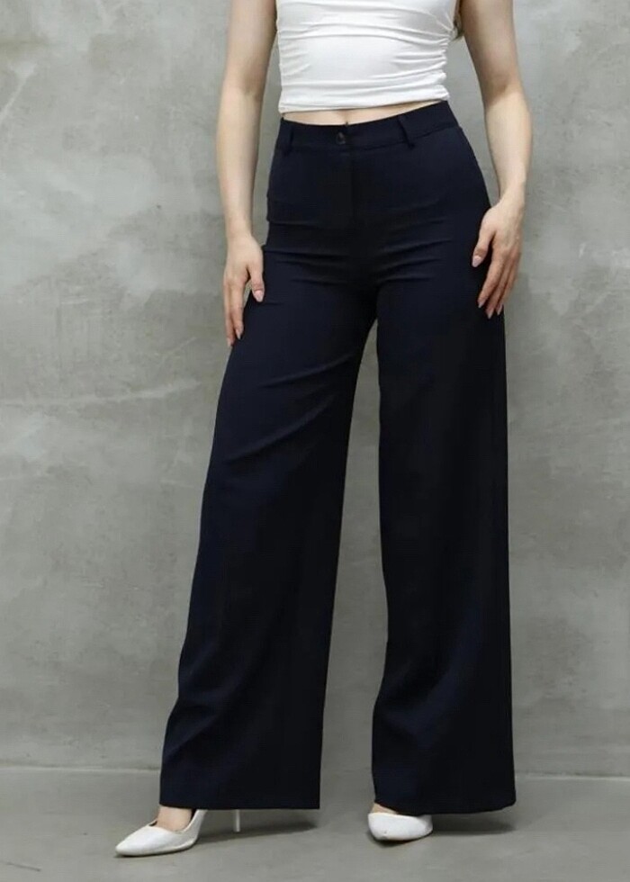 Yüksek bel  kumaş pantolon - Görsel 5