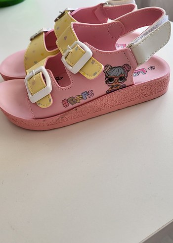 Polaris Renkli Baskılı Kız Çocuk Sandalet lol bebek