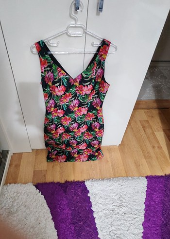 Çiçek Desenli Kadın Mini Elbise - Görsel 8