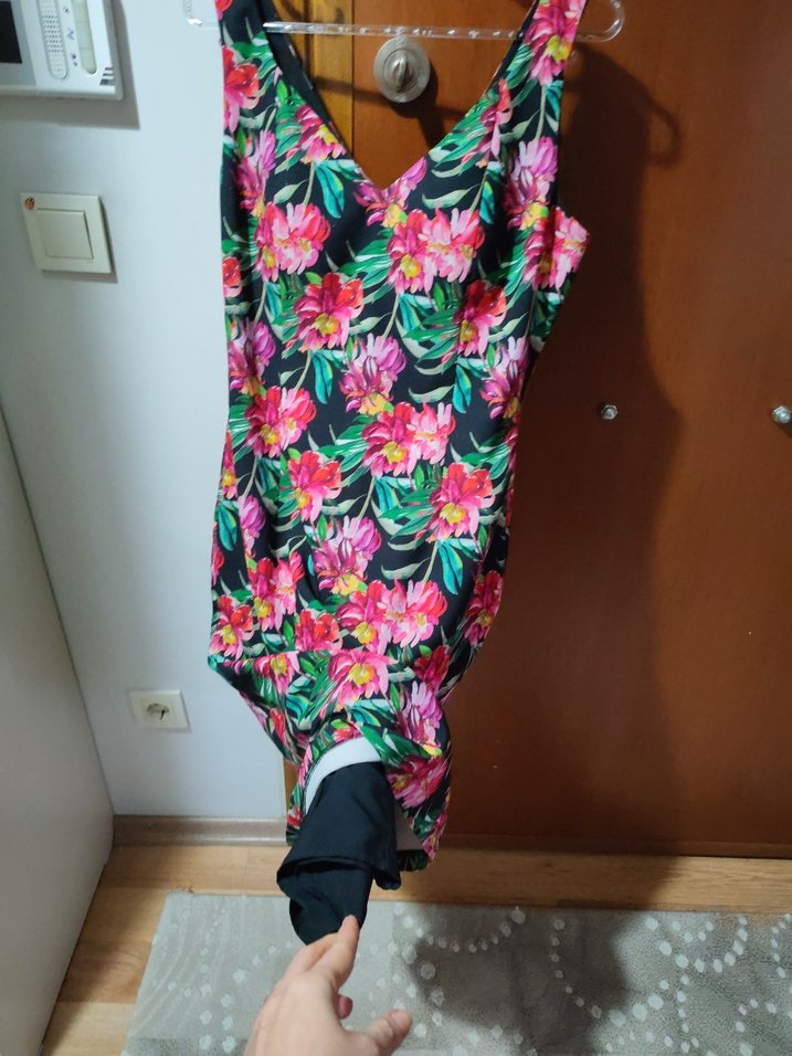 Çiçek Desenli Kadın Mini Elbise - Görsel 5