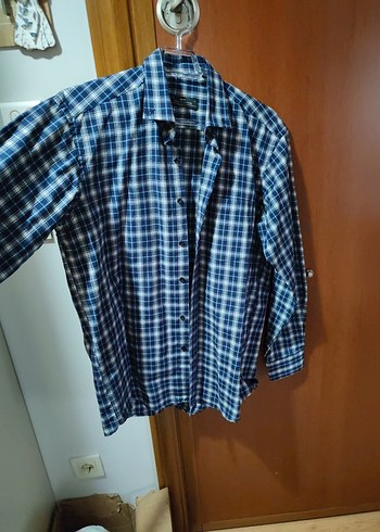 Mavi Kareli Erkek Gömlek L beden - Görsel 5