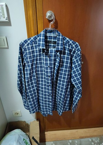 Mavi Kareli Erkek Gömlek L beden - Görsel 3