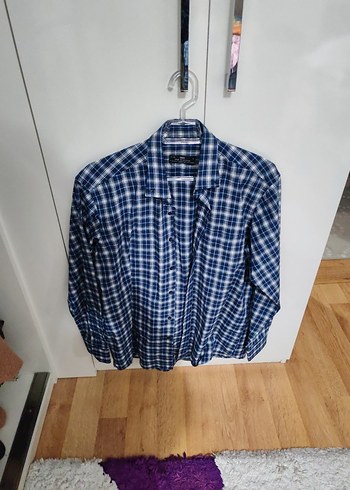 Mavi Kareli Erkek Gömlek L beden - Görsel 7