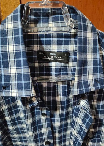 Mavi Kareli Erkek Gömlek L beden - Görsel 6