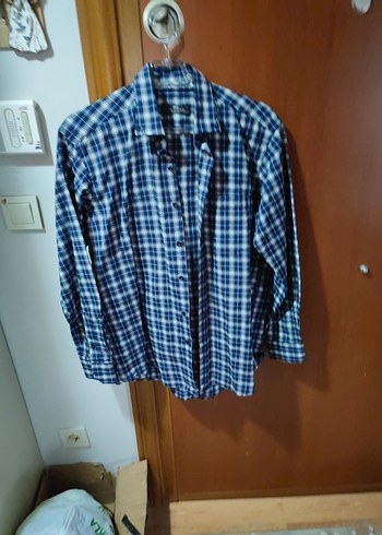 Mavi Kareli Erkek Gömlek L beden - Görsel 2