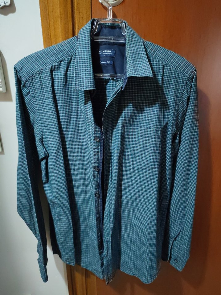 Erkek yeşil renk Denim Uzun Kollu Gömlek LCW Waikiki L beden - Görsel 2