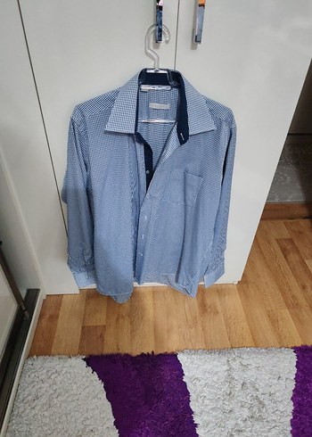 Lacivert Erkek Uzun Kollu Düğmeli Gömlek L beden - Görsel 7