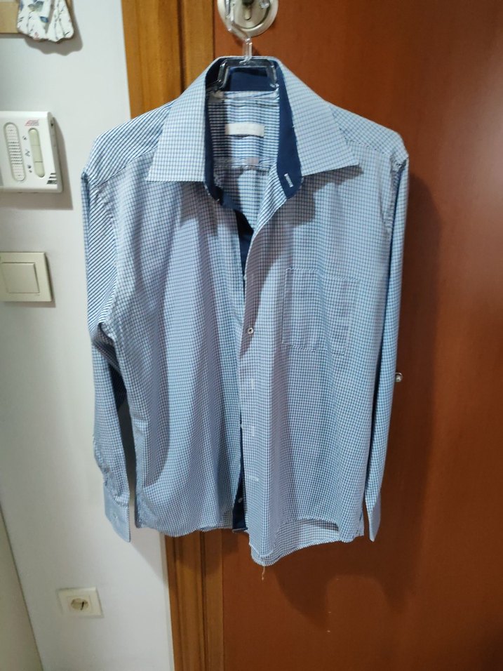 Lacivert Erkek Uzun Kollu Düğmeli Gömlek L beden - Görsel 2