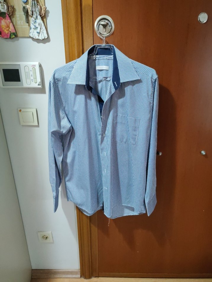 Lacivert Erkek Uzun Kollu Düğmeli Gömlek L beden - Görsel 4