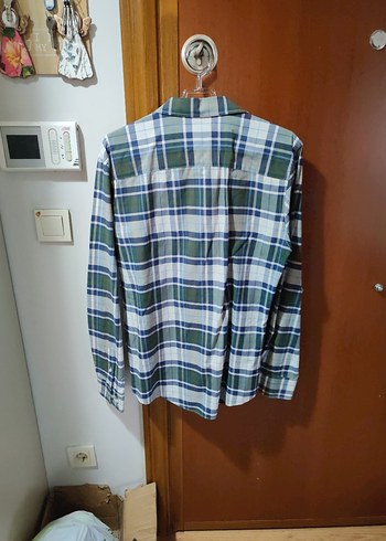 Erkek Yeşil Kareli Uzun Kollu Gömlek Collezione marka m beden - Görsel 3