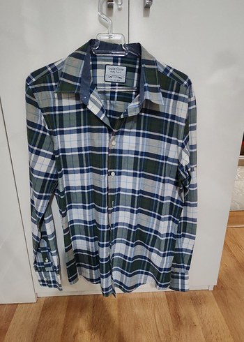 Erkek Yeşil Kareli Uzun Kollu Gömlek Collezione marka m beden - Görsel 6