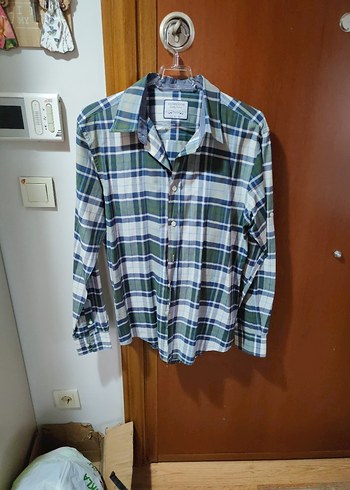 Erkek Yeşil Kareli Uzun Kollu Gömlek Collezione marka m beden - Görsel 2