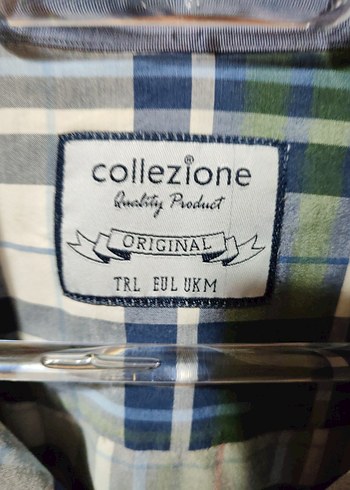 Erkek Yeşil Kareli Uzun Kollu Gömlek Collezione marka m beden - Görsel 7