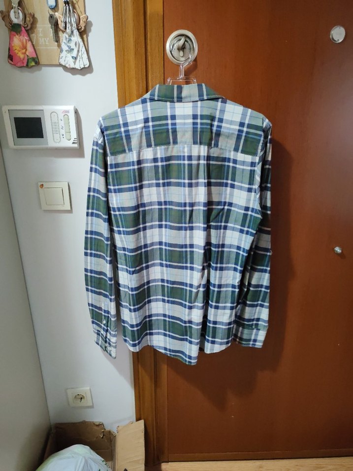 Erkek Yeşil Kareli Uzun Kollu Gömlek Collezione marka m beden - Görsel 3