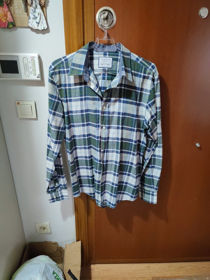 Erkek Yeşil Kareli Uzun Kollu Gömlek Collezione marka m beden - Görsel 2