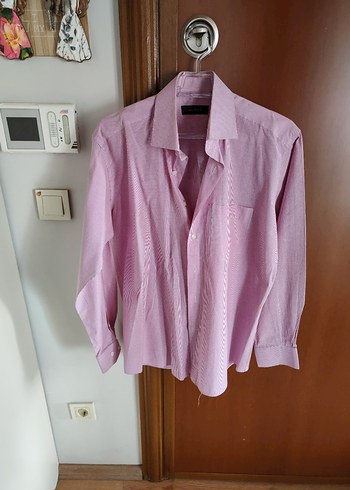 Pembe L beden Erkek Gömlek, Uzun Kollu, Regular Fit - Görsel 3