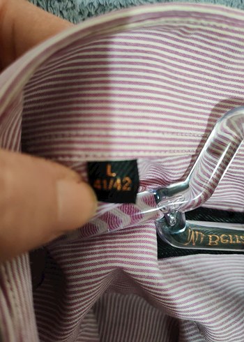 Pembe L beden Erkek Gömlek, Uzun Kollu, Regular Fit - Görsel 7