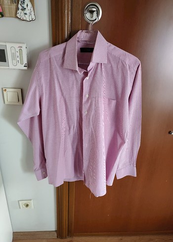 Pembe L beden Erkek Gömlek, Uzun Kollu, Regular Fit - Görsel 6