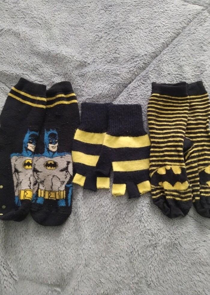 Fenerbahçe eldiven 2 adet batmen çorap  - Görsel 4