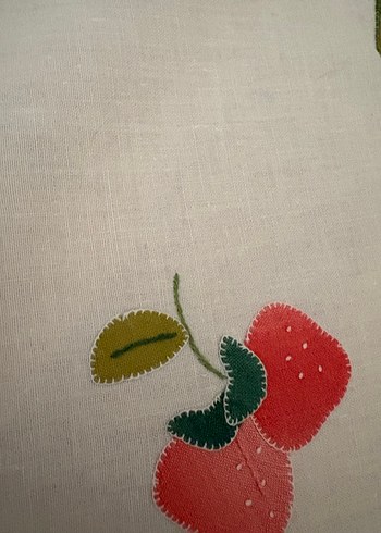 Aplike nakışlı80cm 80 cm kare dört peçeteli örtü - Görsel 5