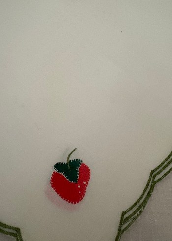 Aplike nakışlı80cm 80 cm kare dört peçeteli örtü - Görsel 7