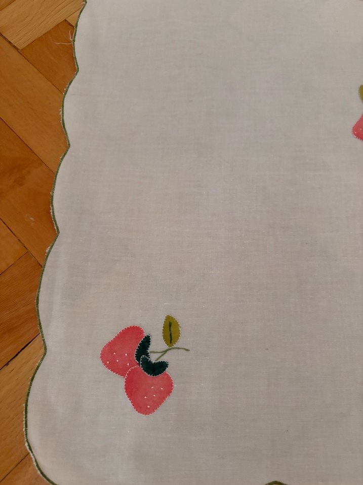 Aplike nakışlı80cm 80 cm kare dört peçeteli örtü - Görsel 3